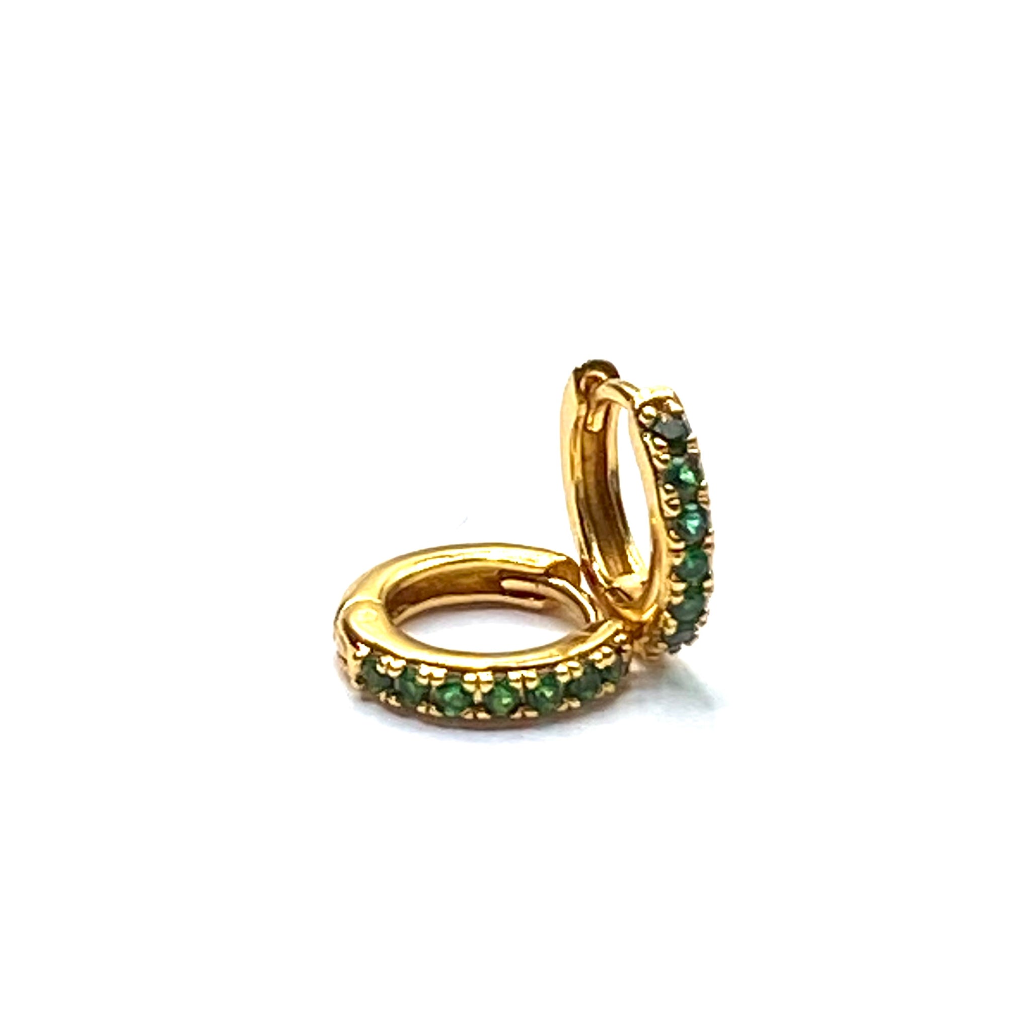 Emerald  hoop earrings