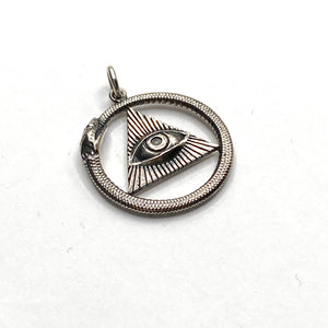 Ouroboros and third eye unisex necklace