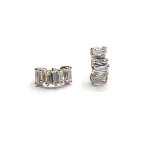 Baguette crystal hoop earrings