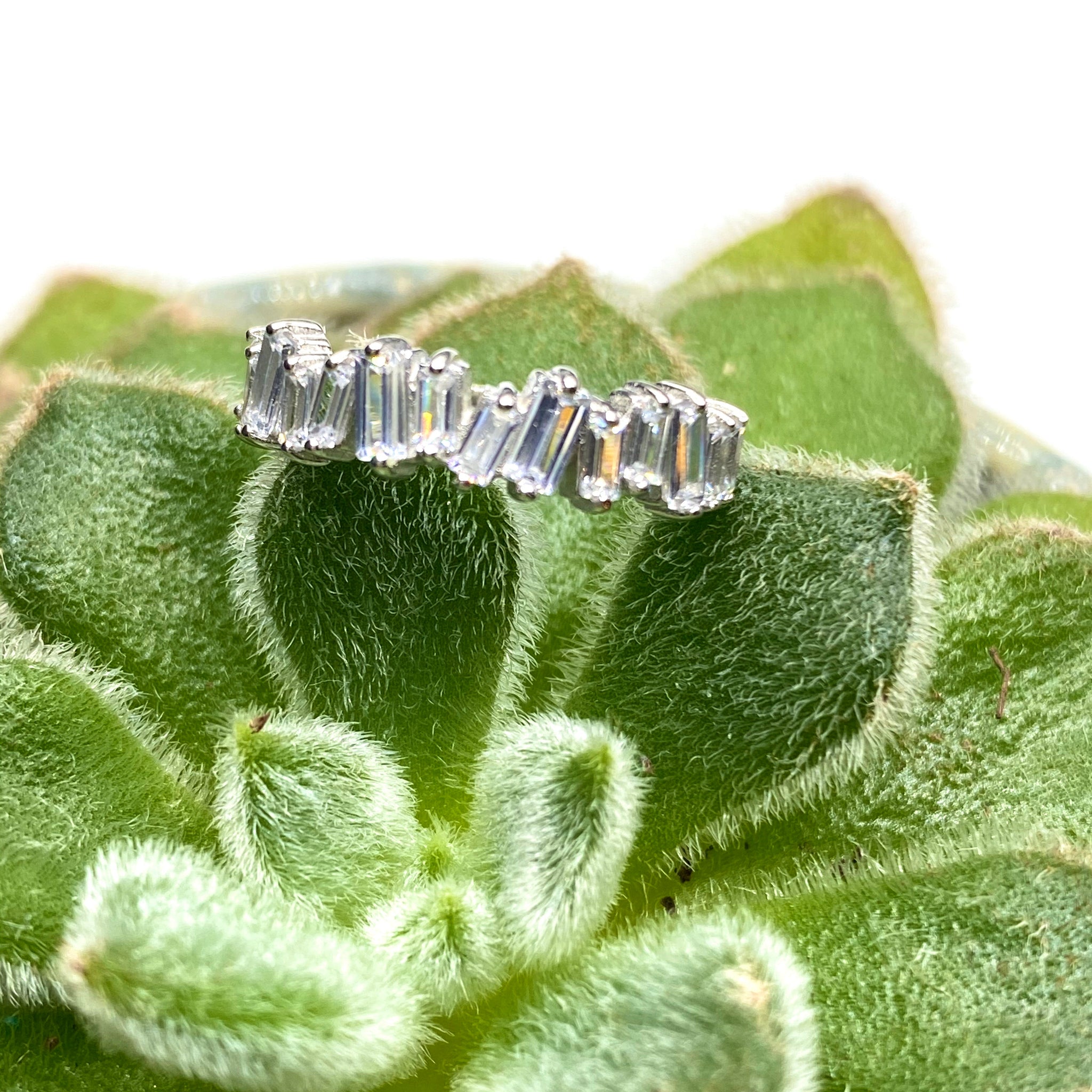 Crystal baguette ring