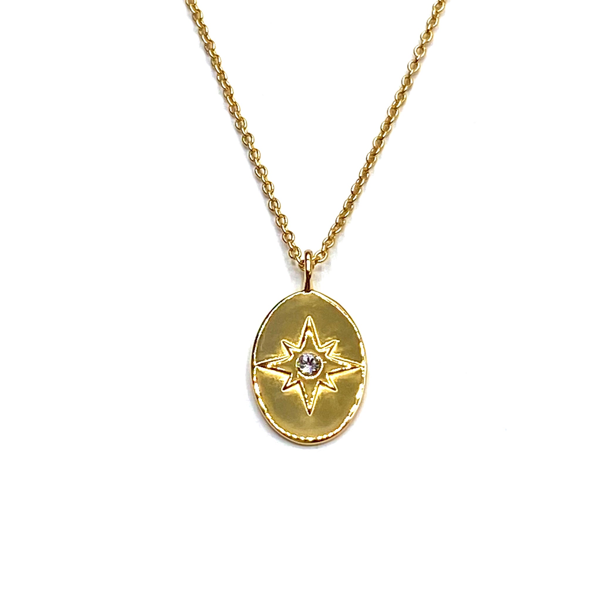 Oval star pendant