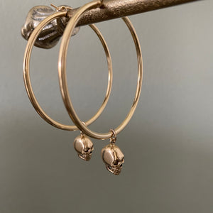 Large skull hoop earrings