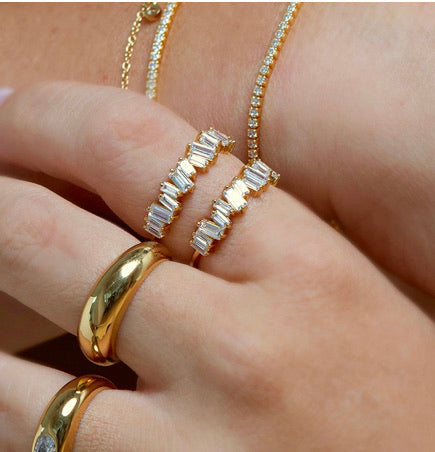 Crystal baguette ring