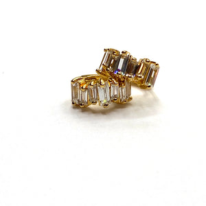 Baguette crystal hoop earrings