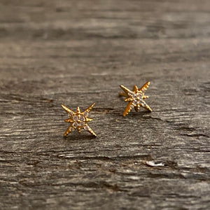 North Star CZ stud earrings