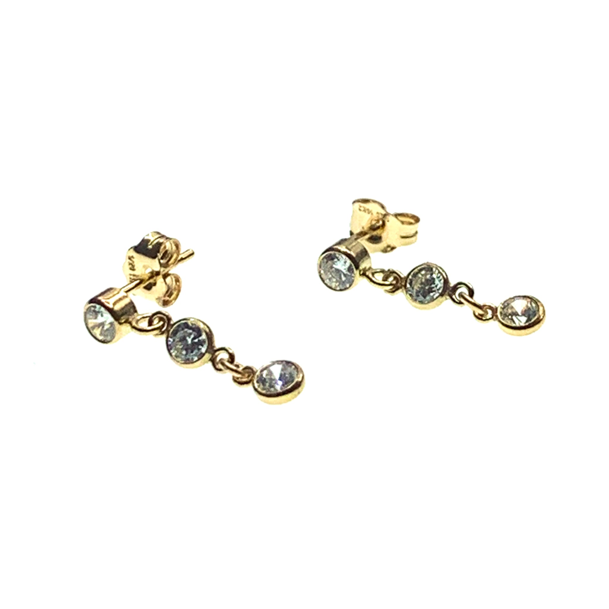 Bezel trio earrings