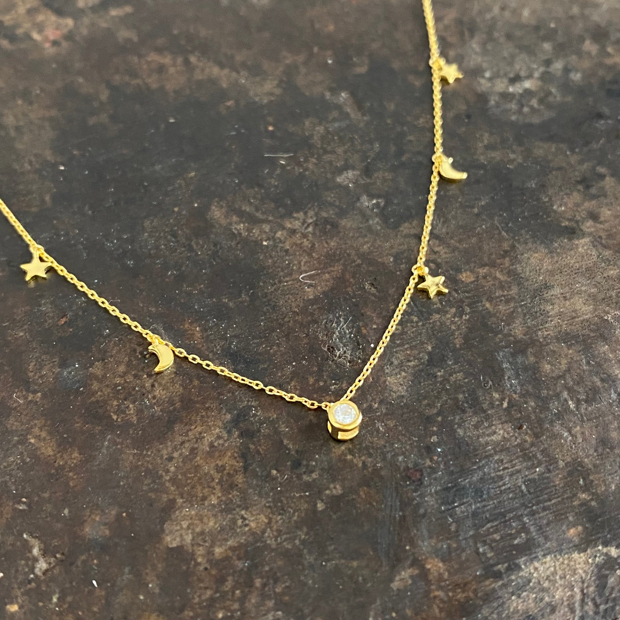 Charm celestial CZ necklace