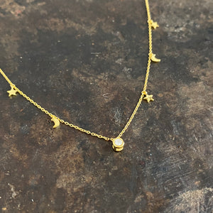 Charm celestial CZ necklace