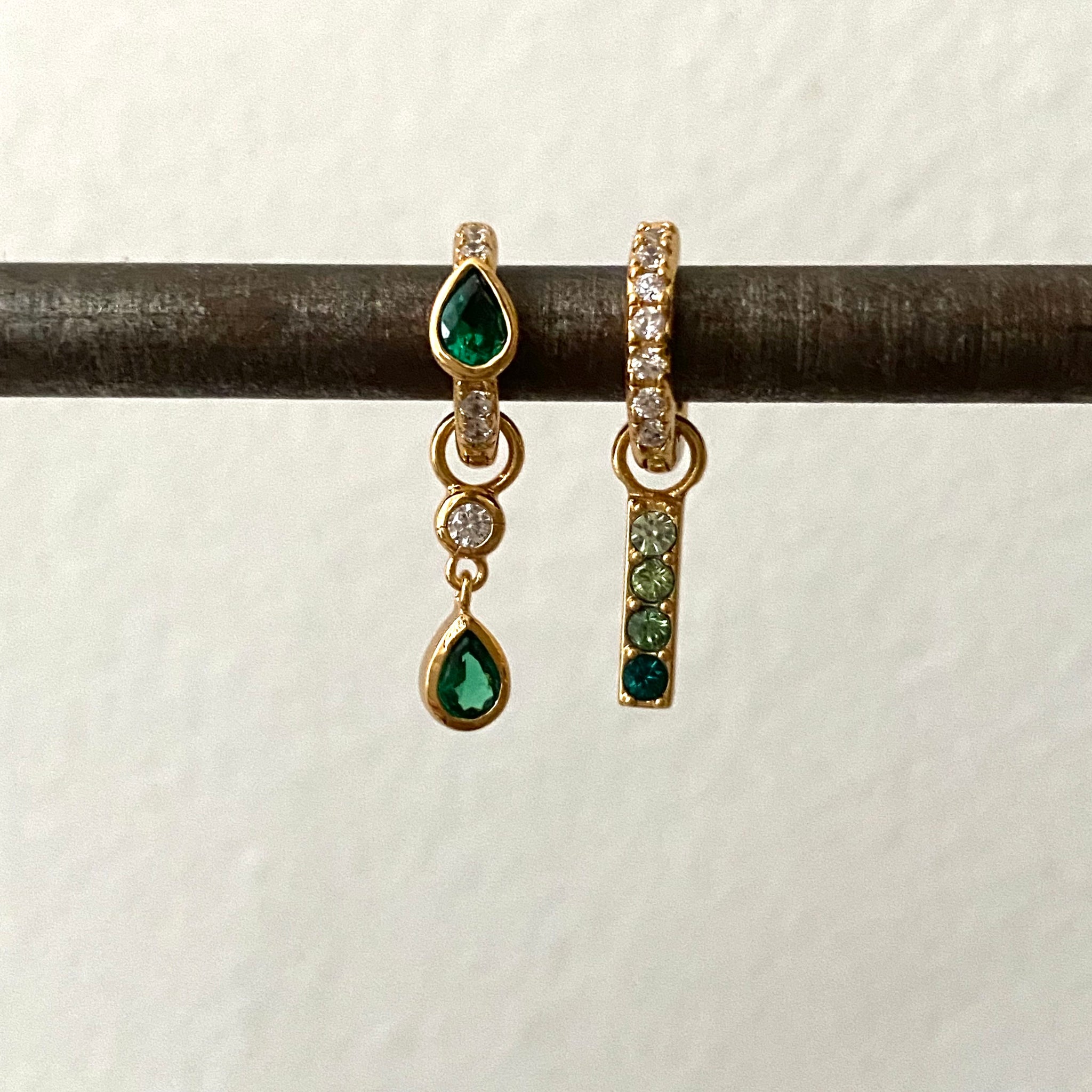Cz encrusted huggie hoop  earring