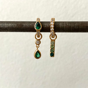 Cz encrusted huggie hoop  earring