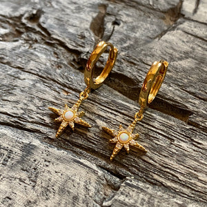 Star burst opal earrings