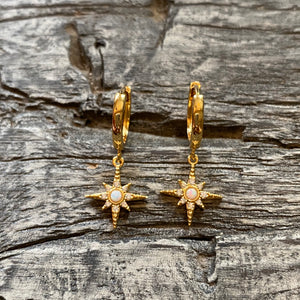 Star burst opal earrings