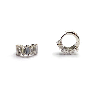 Baguette crystal hoop earrings