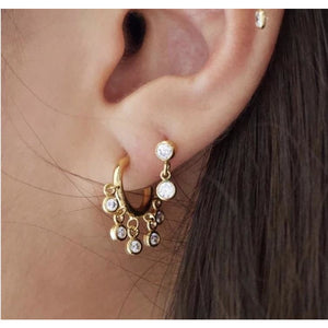 Bezel duo earrings