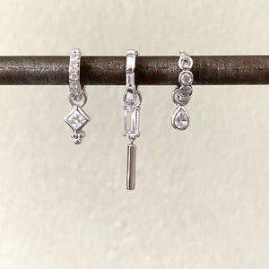 Cz encrusted huggie hoop  earring