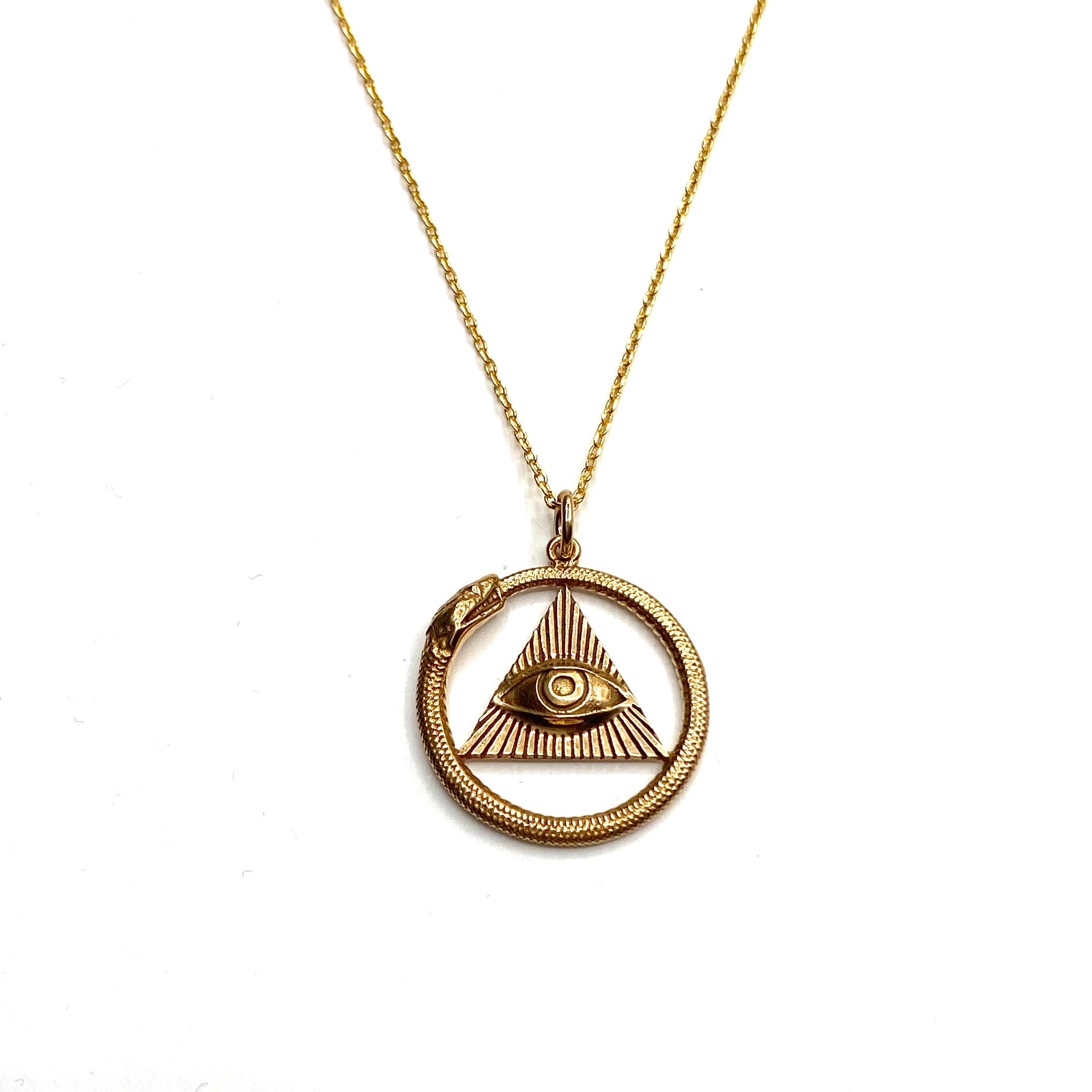 Ouroboros and third eye unisex necklace