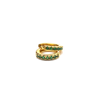 Emerald  hoop earrings