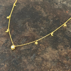 Charm celestial CZ necklace