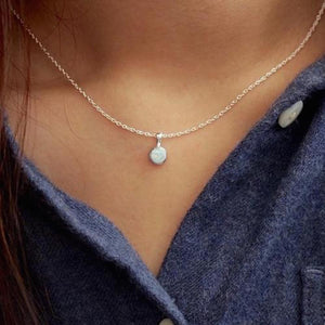 Opal silver necklace