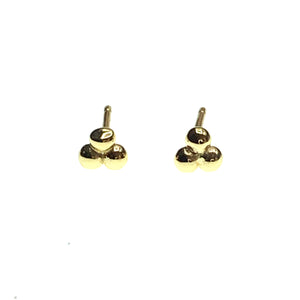 Dot pyramid gold or silver stud earrings