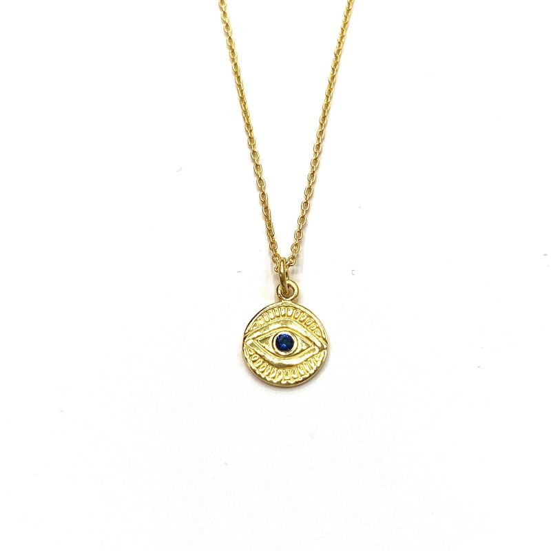 Evil eye gold necklace