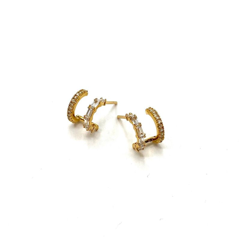 Elegant CZ Double Hoop earring