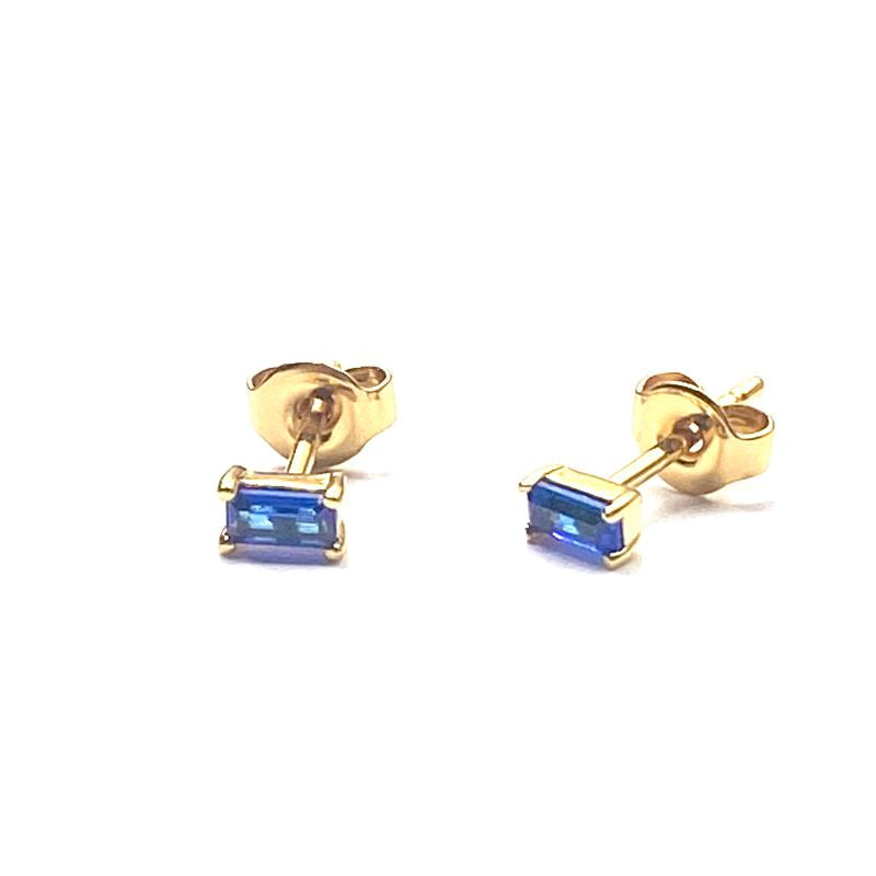 Blue baguette earrings