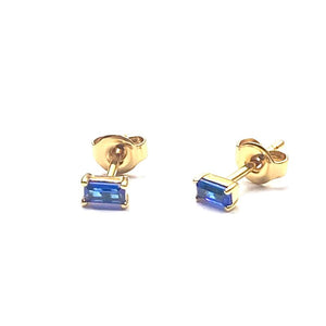 Blue baguette earrings
