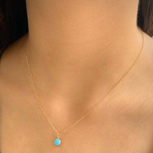 Turquoise bezel necklace
