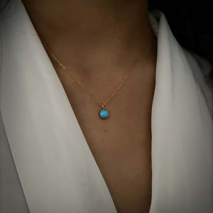 Turquoise bezel necklace