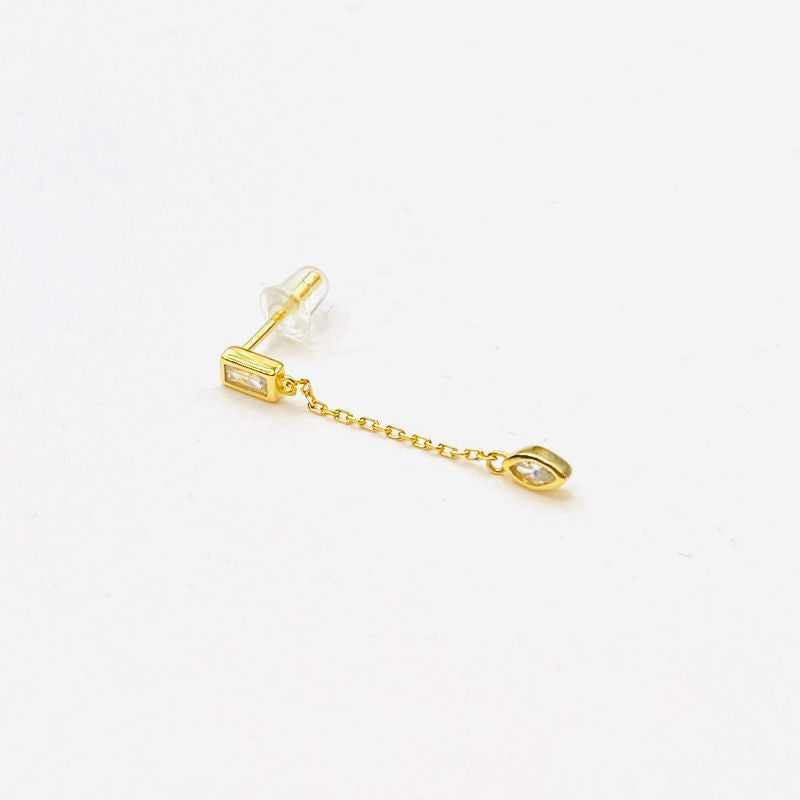 Drop Chain Charm Earring