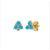 Tiny turquoise gold stud earrings