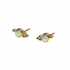 Opal trilogy stud earring, opal earring