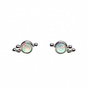 Opal trilogy stud earring, opal earring