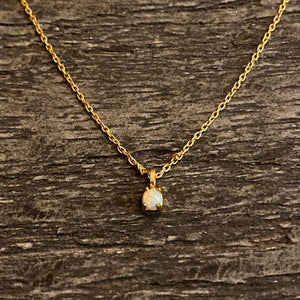 Dainty opal necklace