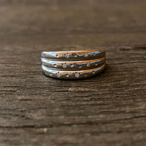 Triple silver band ring