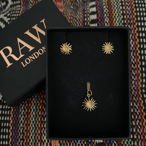 Sun ray moonstone earrings