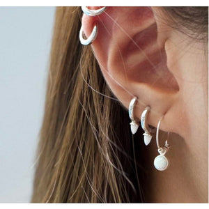 Opal hoops earrings no