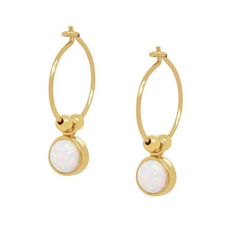 Opal hoops earrings no