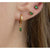 Dangle emerald  hoop earrings