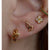 Flower CZ stud earrings