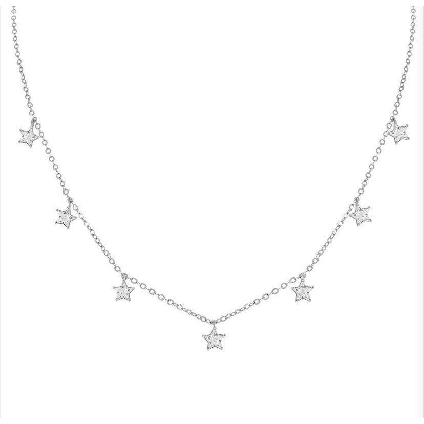 Tiny star charm choker necklace