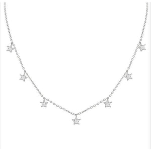Tiny star charm choker necklace