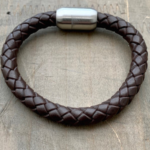 Brixton black unisex braided leather bracelet