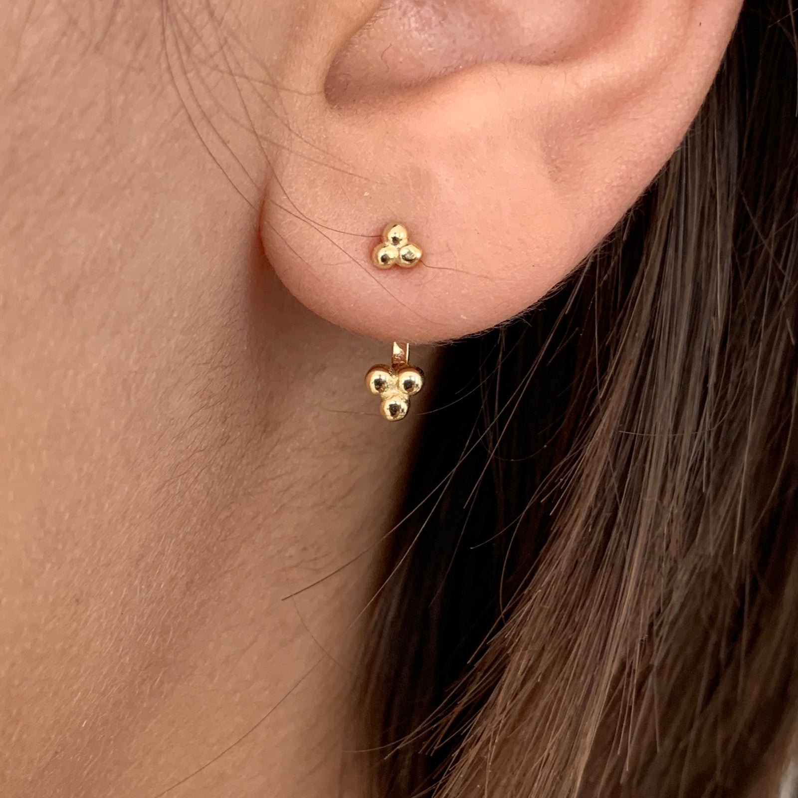 Double 3 dot earring