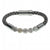Hoxton Light unisex leather and stainless steel stone bracelet