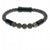 Hoxton grey unisex leather and stainless steel stone bracelet