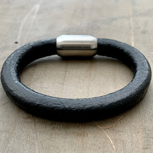 Coal'sYard black chunky unisex leather bracelet