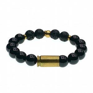 Onyx bullet casing bracelet