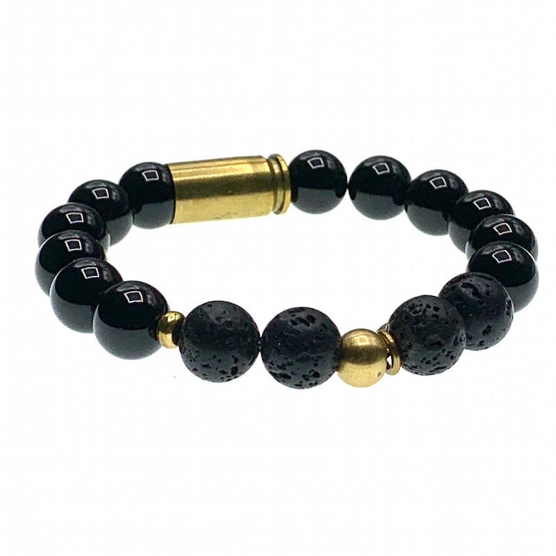 Onyx bullet casing bracelet